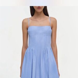 Simkhai kittaya blue striped dress